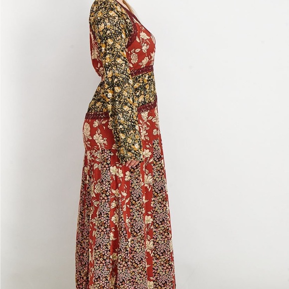 Free people new with tags dress Gypsy red floral - Picture 3 of 3